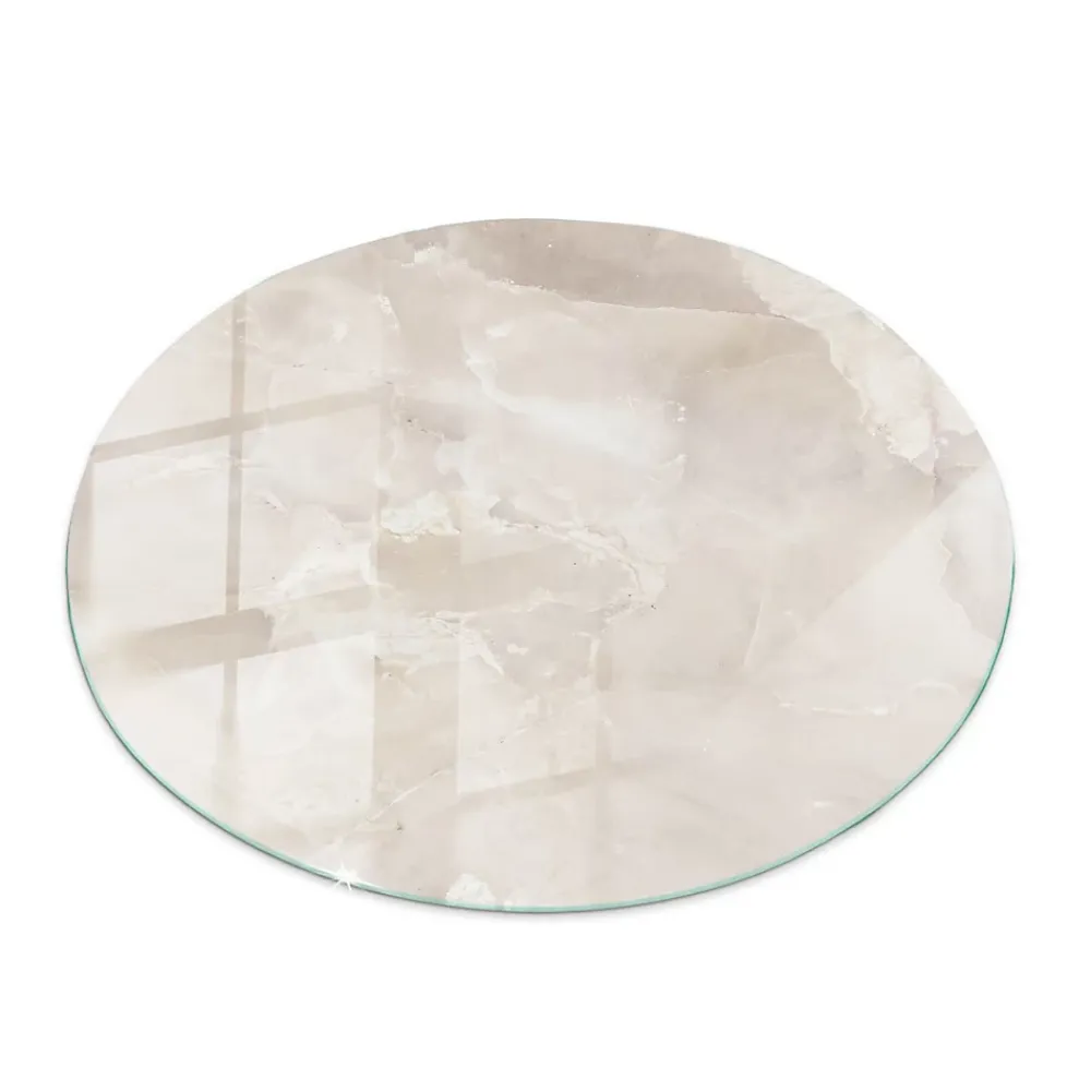 Wallfluent Plateau En Verre<Dessus de table en verre trempé fi50 cm Motif texturé de marbre