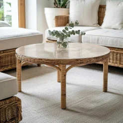 Wallfluent Plateau En Verre<Dessus de table en verre trempé fi50 cm Motif texturé de marbre