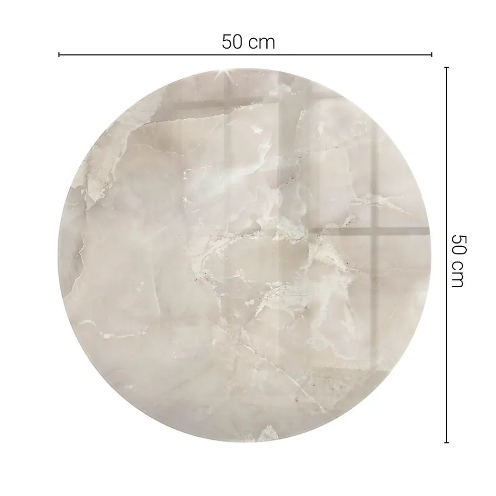 Wallfluent Plateau En Verre<Dessus de table en verre trempé fi50 cm Motif texturé de marbre