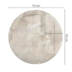 Wallfluent Plateau En Verre<Dessus de table en verre trempé fi70 cm Motif texturé de marbre