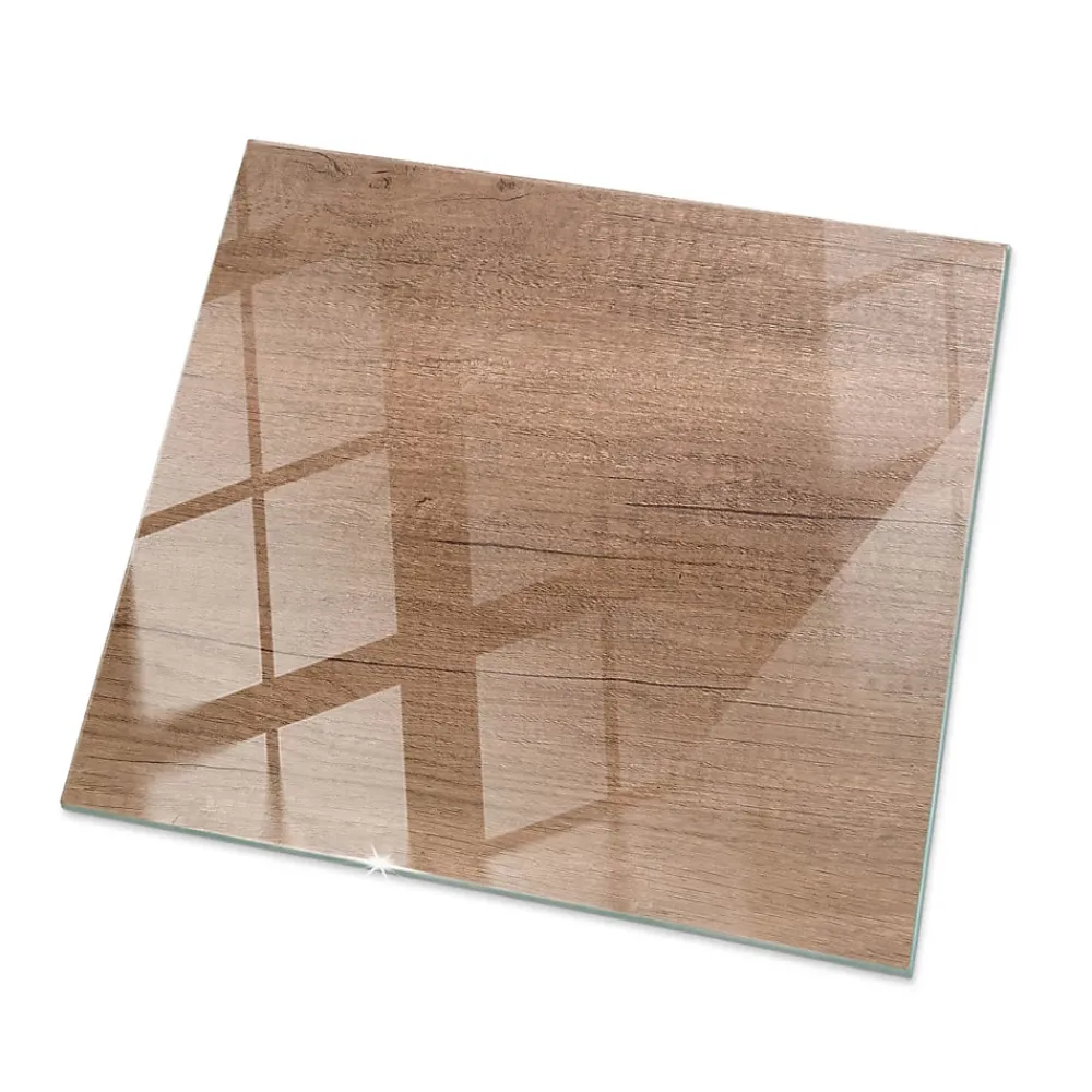Wallfluent Plateau En Verre<Dessus de table en verre trempé 60x60 cm Motif naturel du bois