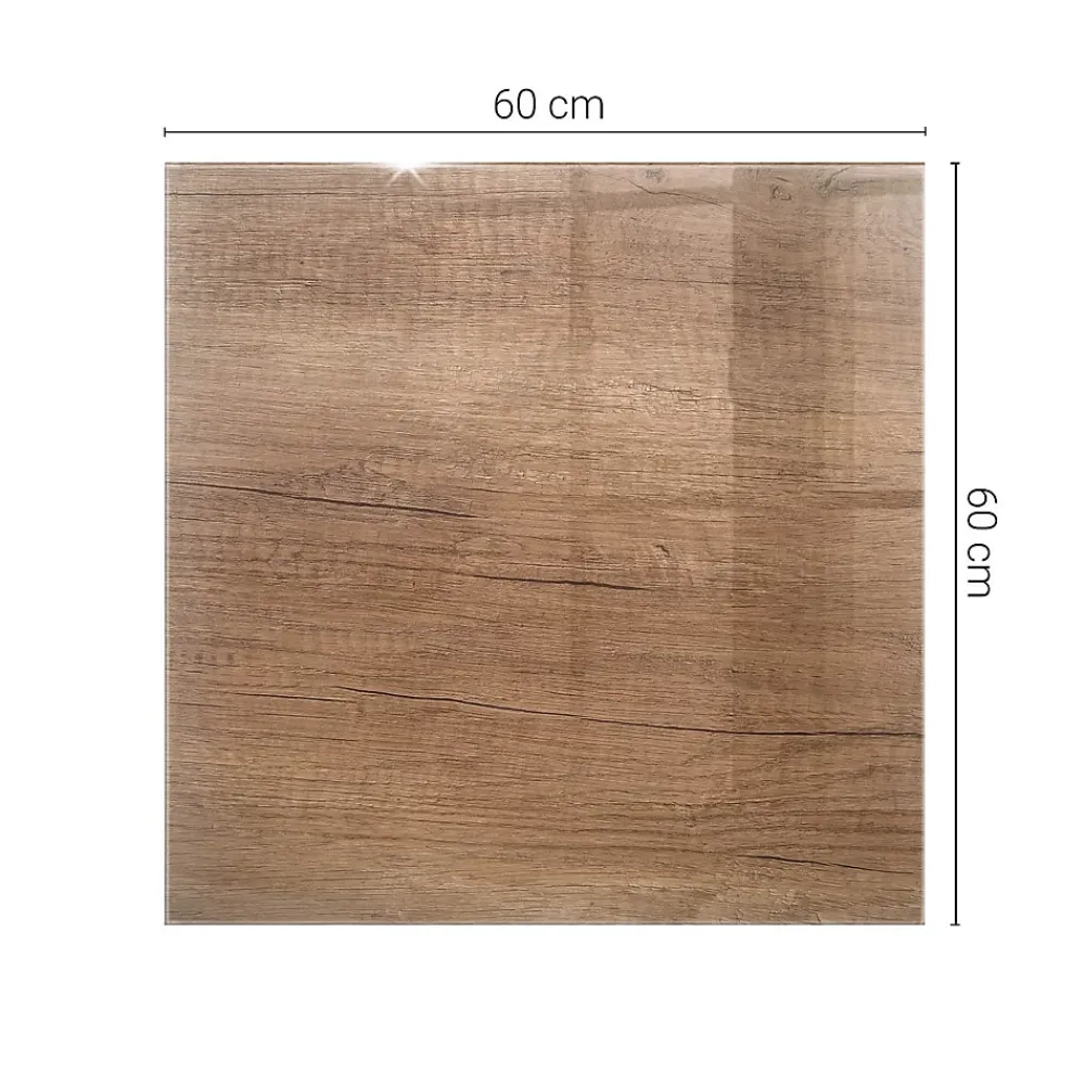 Wallfluent Plateau En Verre<Dessus de table en verre trempé 60x60 cm Motif naturel du bois