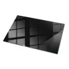 Wallfluent Dessus de table en verre trempé 100x70 cm Couleur noire lisse- Plateau En Verre