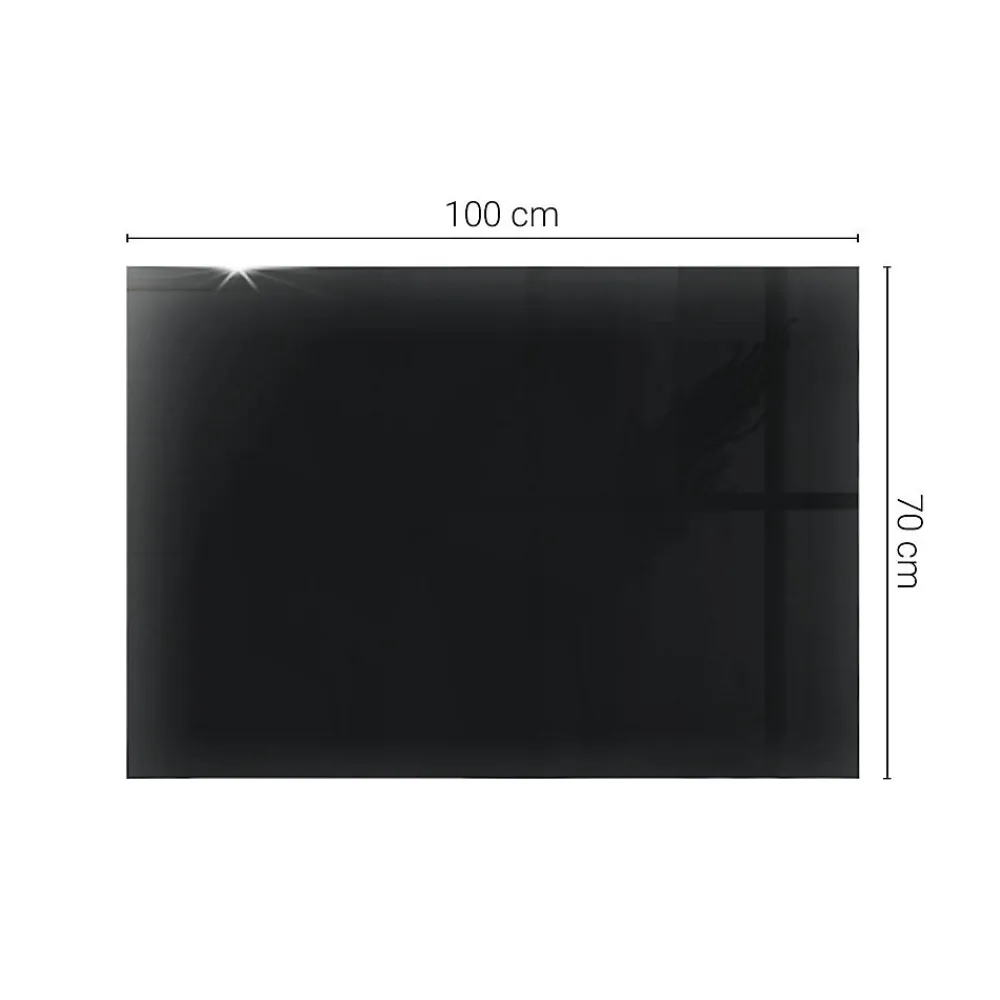 Wallfluent Dessus de table en verre trempé 100x70 cm Couleur noire lisse- Plateau En Verre