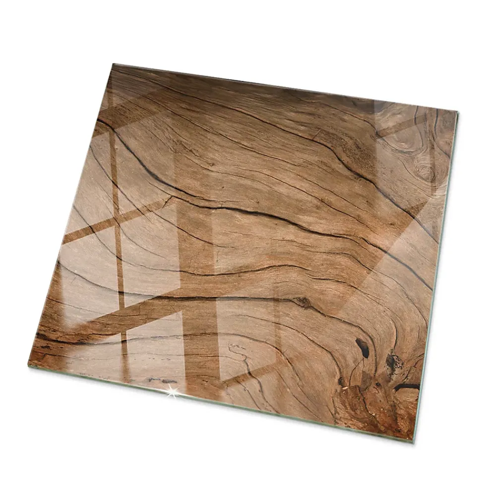 Wallfluent Plateau En Verre<Dessus de table en verre trempé 60x60 cm Motif bois