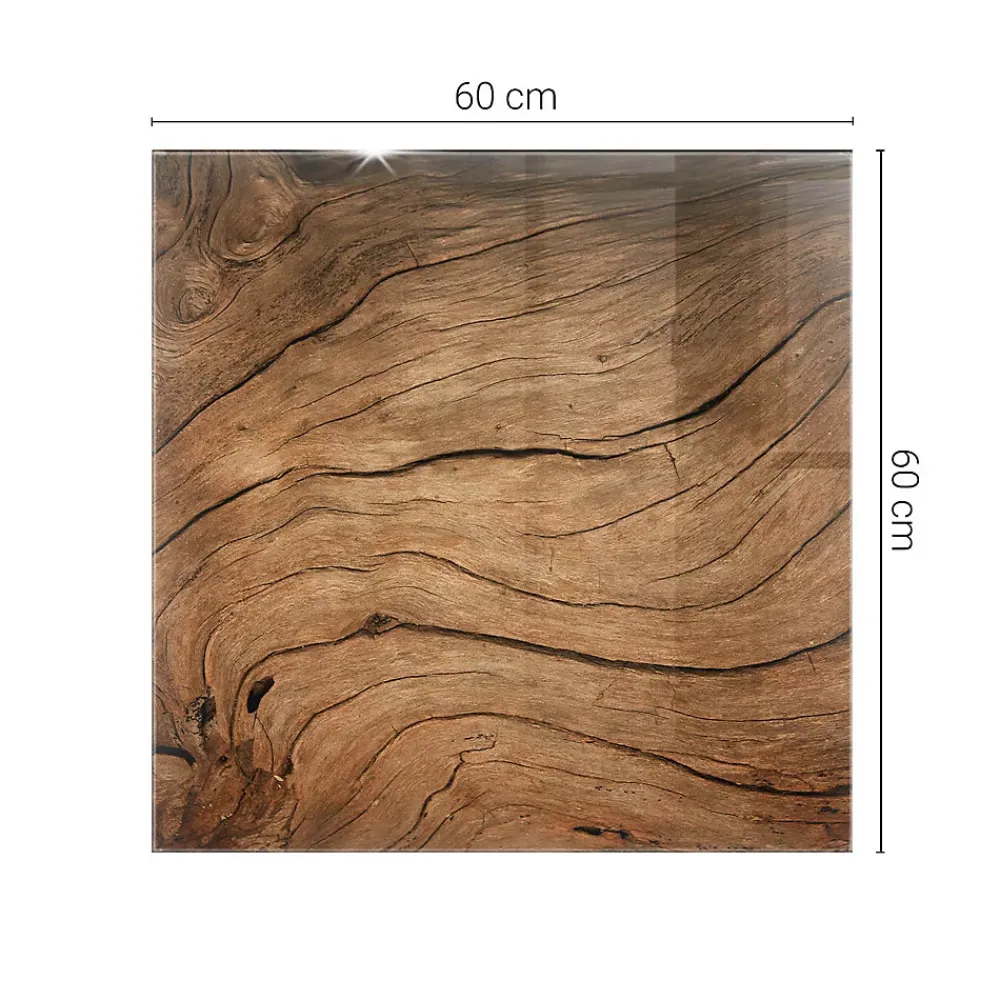 Wallfluent Plateau En Verre<Dessus de table en verre trempé 60x60 cm Motif bois