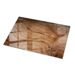 Wallfluent Plateau En Verre<Dessus de table en verre trempé 100x70 cm Motif bois