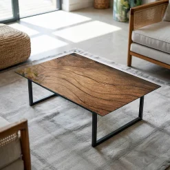 Wallfluent Plateau En Verre<Dessus de table en verre trempé 100x70 cm Motif bois