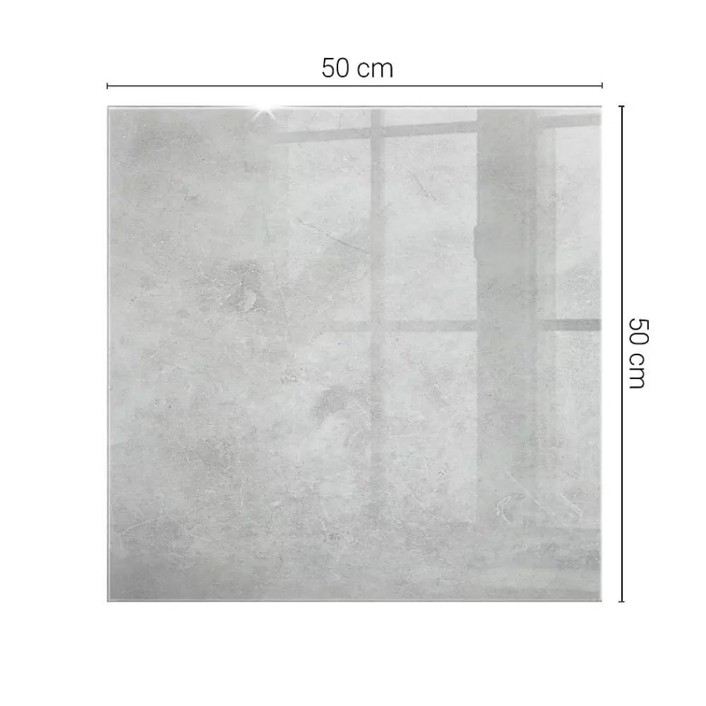 Wallfluent Plateau En Verre<Dessus de table en verre trempé 50x50 cm Texture de béton avec fissures