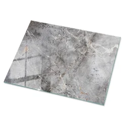 Wallfluent Dessus de table en verre trempé 80x60 cm Motif naturel de marbre- Plateau En Verre