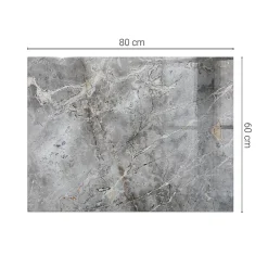 Wallfluent Dessus de table en verre trempé 80x60 cm Motif naturel de marbre- Plateau En Verre