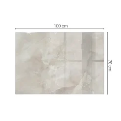 Wallfluent Dessus de table en verre trempé 100x70 cm Motif texturé de marbre- Plateau En Verre