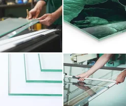 Wallfluent Dessus de table en verre trempé 100x70 cm Motif texturé de marbre- Plateau En Verre