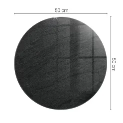 Wallfluent Plateau En Verre<Dessus de table en verre trempé fi50 cm Texture de pierre naturelle