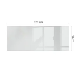 Wallfluent Dessus de table en verre trempé 125x50 cm Couleur blanche lisse- Plateau En Verre