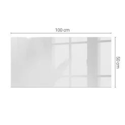 Wallfluent Dessus de table en verre trempé 100x50 cm Couleur blanche lisse- Plateau En Verre