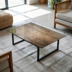 Wallfluent Plateau En Verre<Dessus de table en verre trempé 80x60 cm Structure de planches en bois