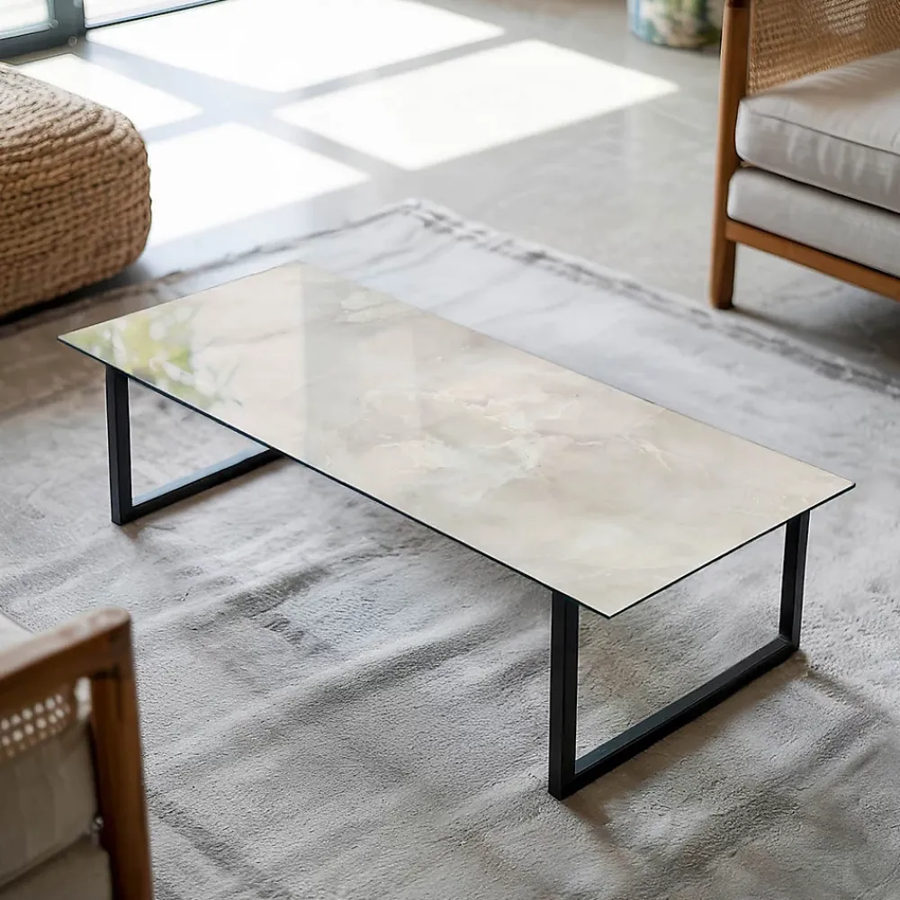 Wallfluent Dessus de table en verre trempé 125x50 cm Motif texturé de marbre- Plateau En Verre