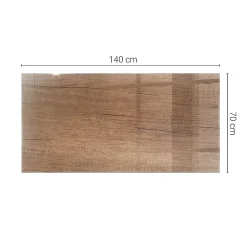 Wallfluent Dessus de table en verre trempé 140x70 cm Motif naturel du bois- Plateau En Verre