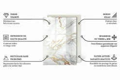 Wallfluent Plateau En Verre<Dessus de table en verre trempé 100x70 cm Motif mosaïque avec ornements