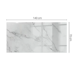 Wallfluent Plateau En Verre<Dessus de table en verre trempé 140x70 cm Motif de surface en marbre