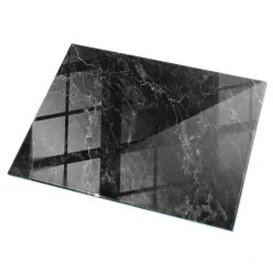 Wallfluent Dessus de table en verre trempé 120x80 cm Motif de marbre veiné- Plateau En Verre