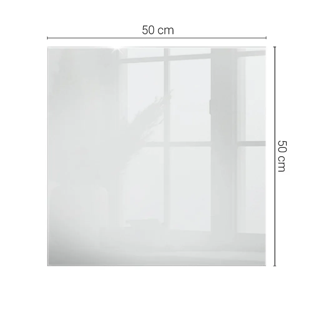 Wallfluent Dessus de table en verre trempé 50x50 cm Couleur blanche lisse- Plateau En Verre