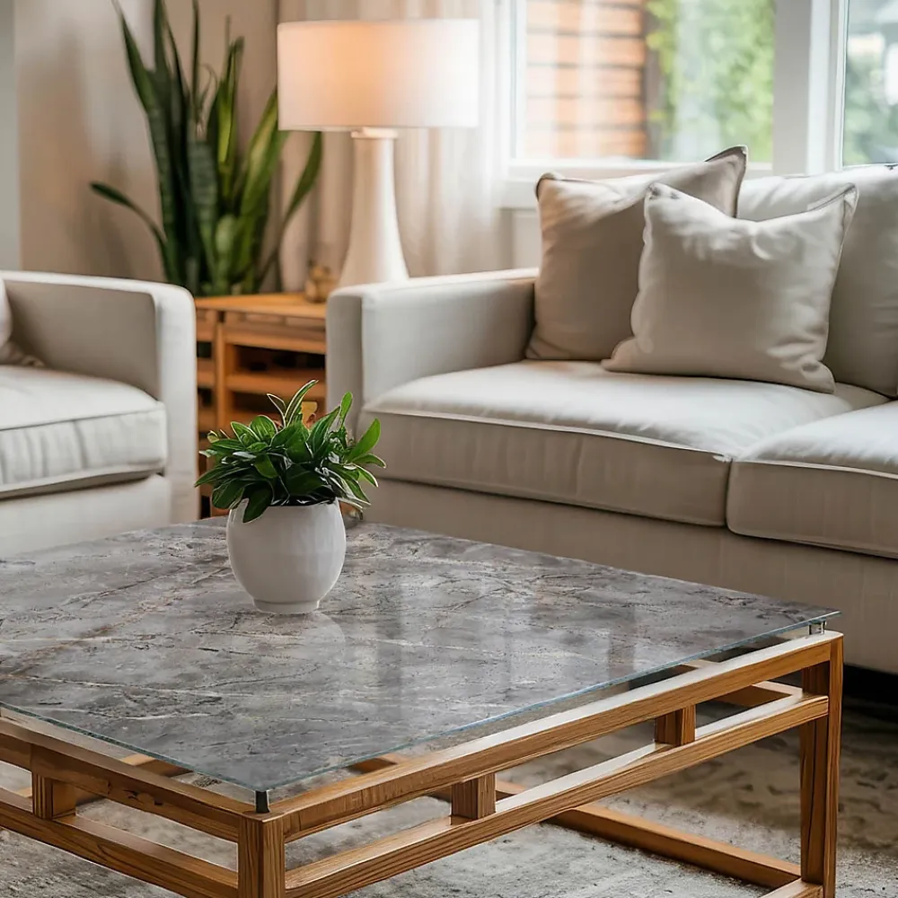 Wallfluent Plateau En Verre<Dessus de table en verre trempé 50x50 cm Motif naturel de marbre