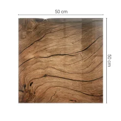 Wallfluent Plateau En Verre<Dessus de table en verre trempé 50x50 cm Motif bois