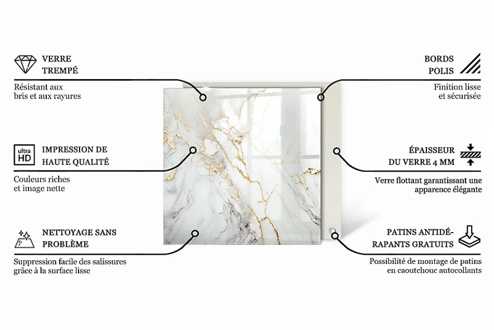 Wallfluent Plateau En Verre<Dessus de table en verre trempé 60x60 cm Couleur noire lisse