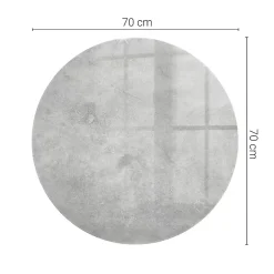 Wallfluent Dessus de table en verre trempé fi70 cm Texture de béton avec fissures- Plateau En Verre