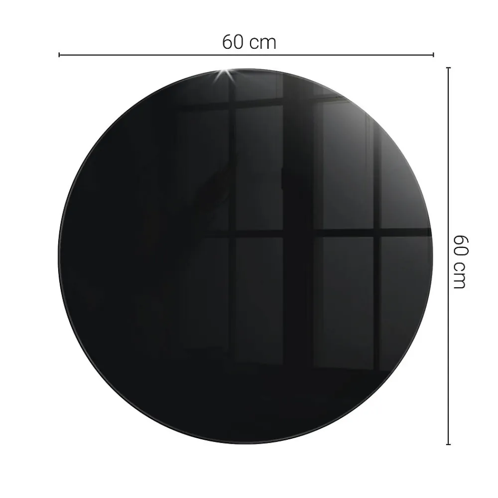 Wallfluent Plateau En Verre<Dessus de table en verre trempé fi60 cm Couleur noire lisse