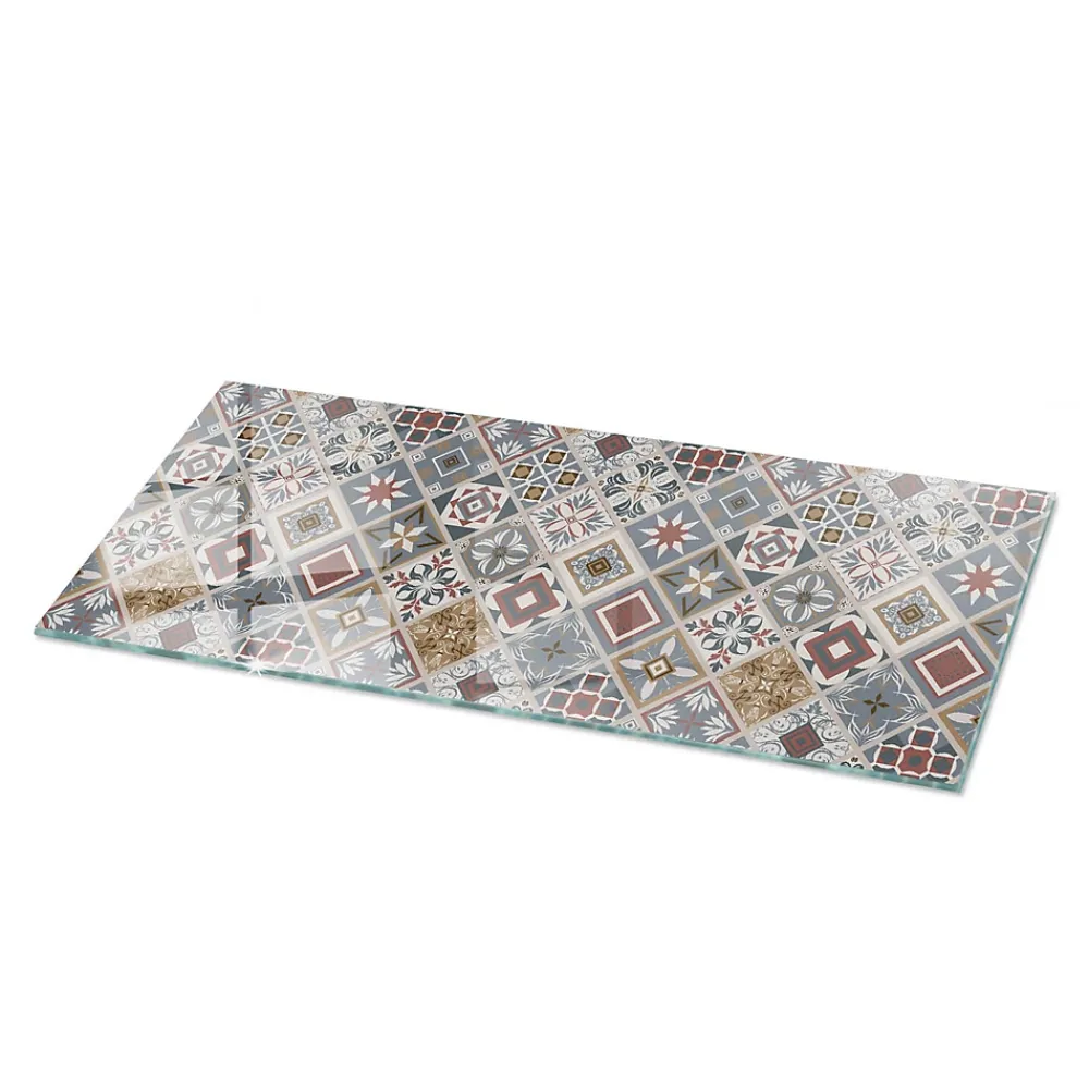 Wallfluent Plateau En Verre<Dessus de table en verre trempé 125x50 cm Motif mosaïque avec ornements