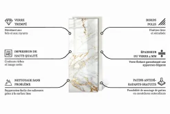 Wallfluent Plateau En Verre<Dessus de table en verre trempé 125x50 cm Motif mosaïque avec ornements