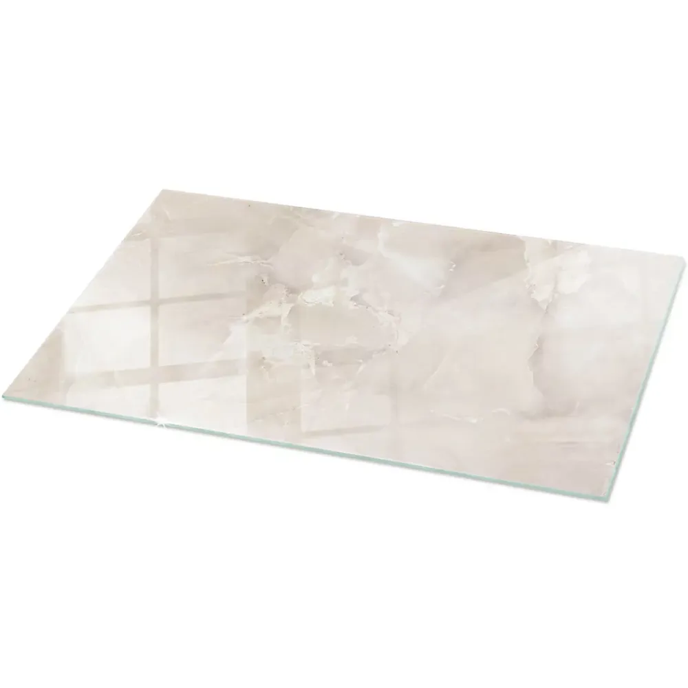Wallfluent Dessus de table en verre trempé 140x70 cm Motif texturé de marbre- Plateau En Verre