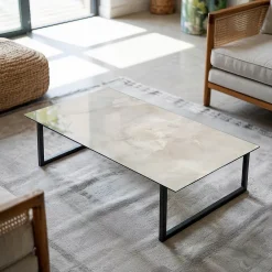 Wallfluent Dessus de table en verre trempé 140x70 cm Motif texturé de marbre- Plateau En Verre