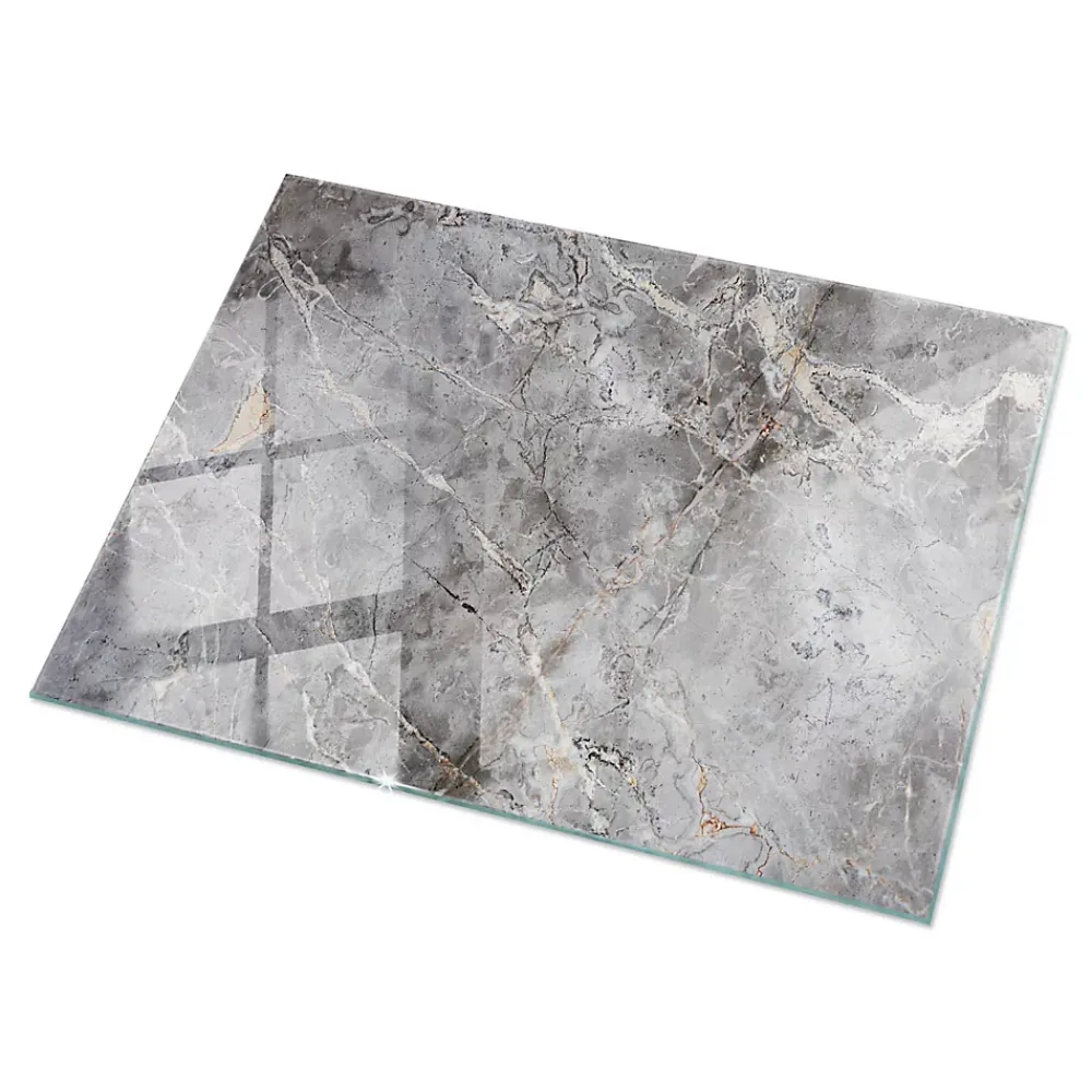 Wallfluent Dessus de table en verre trempé 120x80 cm Motif naturel de marbre- Plateau En Verre