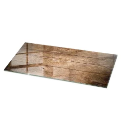 Wallfluent Dessus de table en verre trempé 125x50 cm Structure de planches en bois- Plateau En Verre