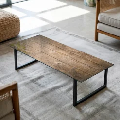 Wallfluent Dessus de table en verre trempé 125x50 cm Structure de planches en bois- Plateau En Verre