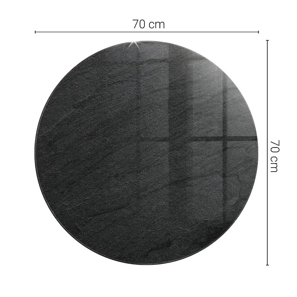 Wallfluent Plateau En Verre<Dessus de table en verre trempé fi70 cm Texture de pierre naturelle