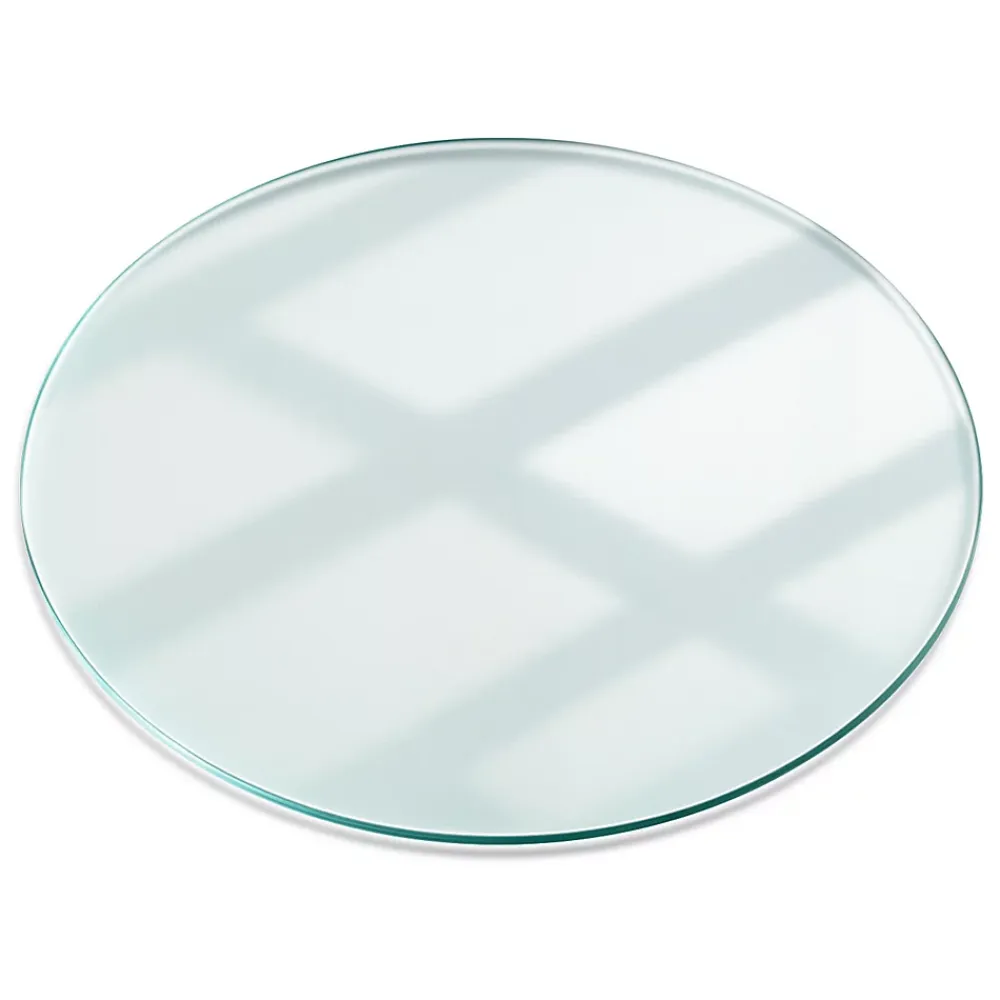 Wallfluent Dessus de table en verre trempé fi80 cm Transparent- Plateau En Verre