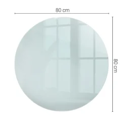 Wallfluent Dessus de table en verre trempé fi80 cm Transparent- Plateau En Verre