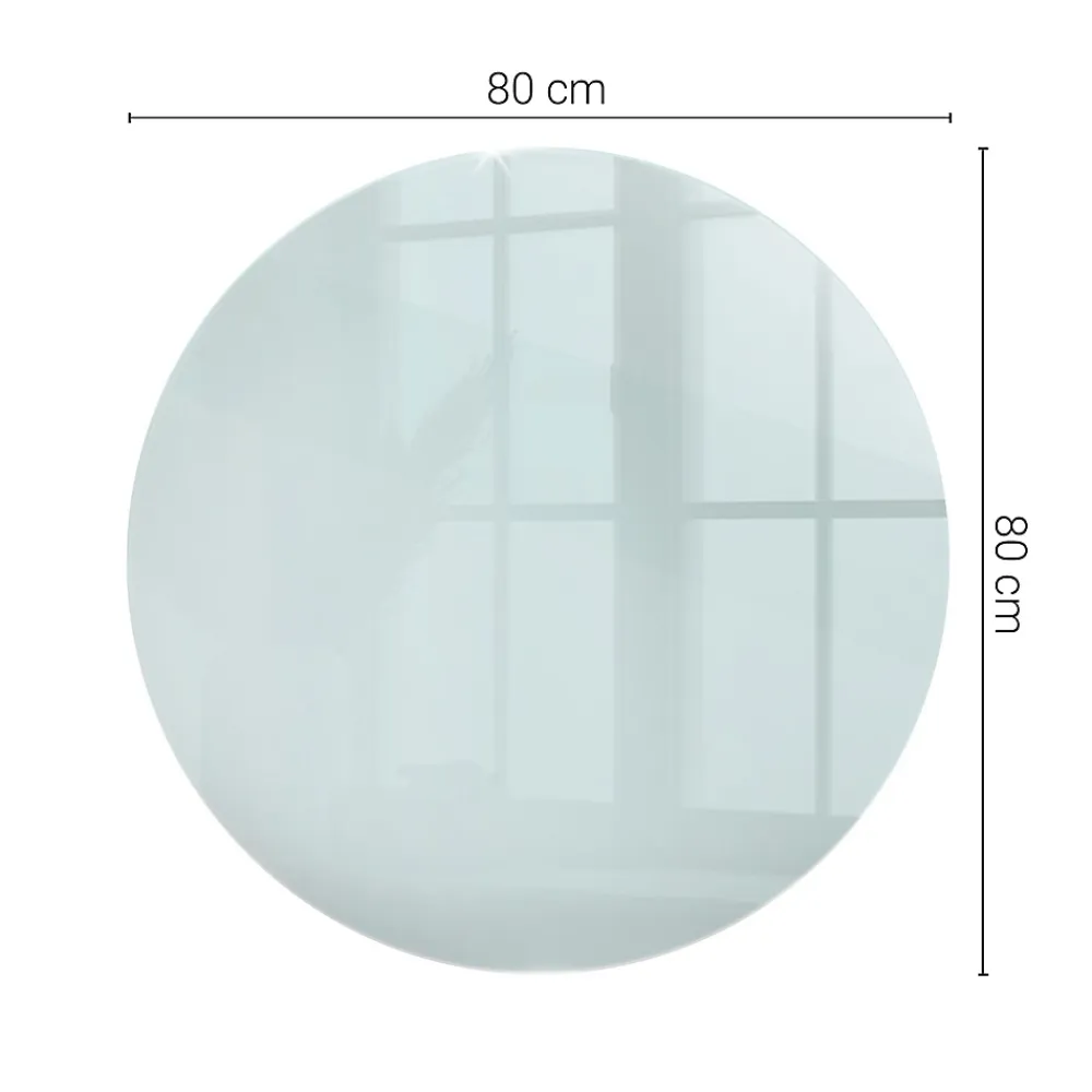 Wallfluent Dessus de table en verre trempé fi80 cm Transparent- Plateau En Verre