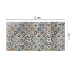 Wallfluent Plateau En Verre<Dessus de table en verre trempé 140x70 cm Motif mosaïque avec ornements