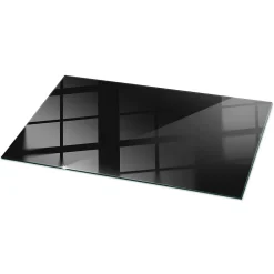 Wallfluent Dessus de table en verre trempé 100x50 cm Couleur noire lisse- Plateau En Verre