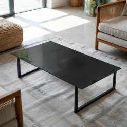 Wallfluent Dessus de table en verre trempé 100x50 cm Couleur noire lisse- Plateau En Verre