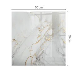 Wallfluent Plateau En Verre<Dessus de table en verre trempé 50x50 cm Marbre élégant avec veines