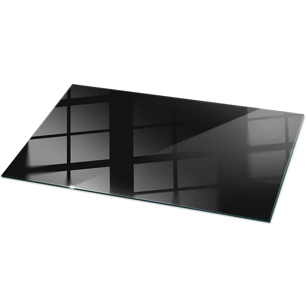 Wallfluent Dessus de table en verre trempé 120x60 cm Couleur noire lisse- Plateau En Verre