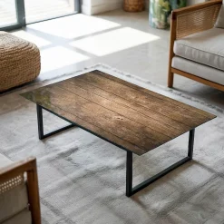 Wallfluent Plateau En Verre<Dessus de table en verre trempé 120x80 cm Structure de planches en bois