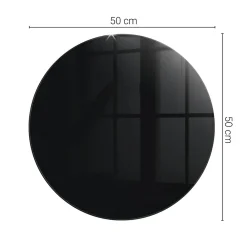 Wallfluent Plateau En Verre<Dessus de table en verre trempé fi50 cm Couleur noire lisse